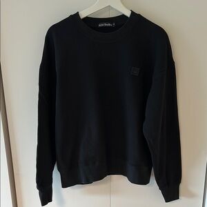 Men’s Acne Studios Black Crew Neck Fleece Sweatshirt Small